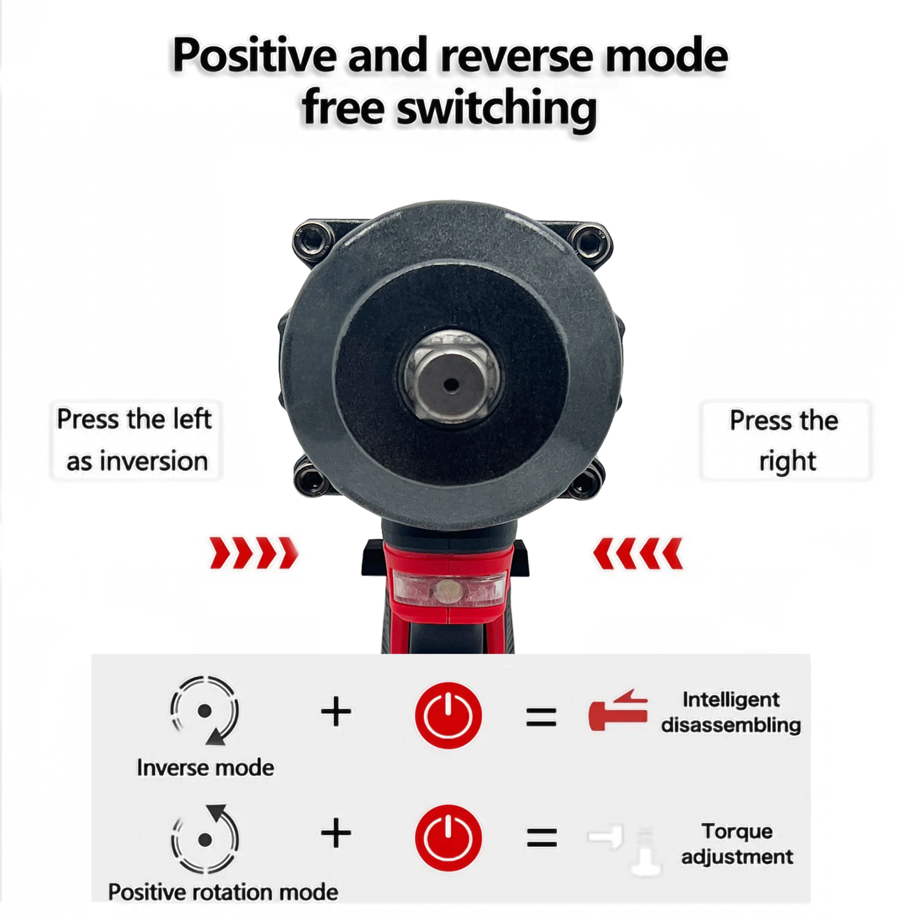 Profesional Repair Ratchet Wrench 1/2 Drive Size 800NM Working High Torque Impact Brushless Power Wrenches Kit