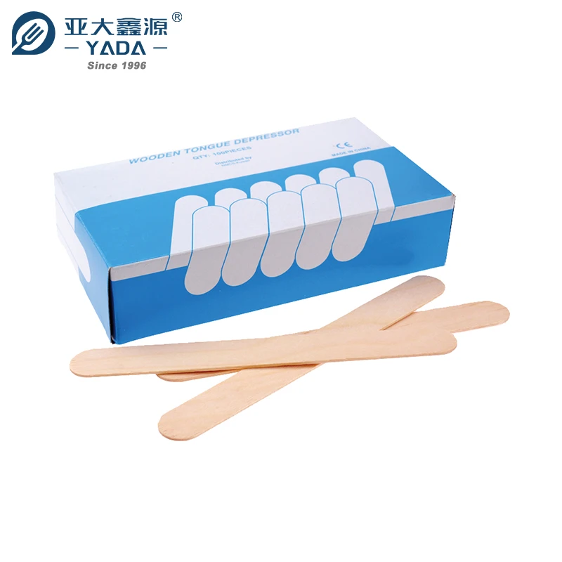 Yada Disposable Wooden Tongue Depressor 6 Inch Non-Sterile Bulk Medical Use Tongue Depressor Sterile