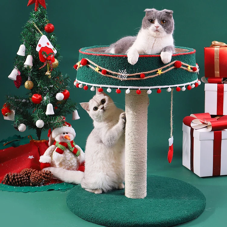 High Quality Wooden Super Luxury Multi-Function Cat Tree House Scratch Resistant Christmas Cat Tree