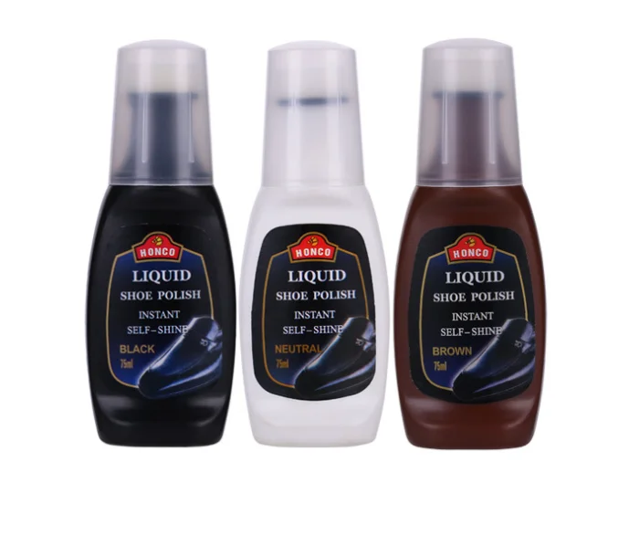 Hot selling shoe polish with sponge applicator smooth leather shoes instant liquid shoe shine