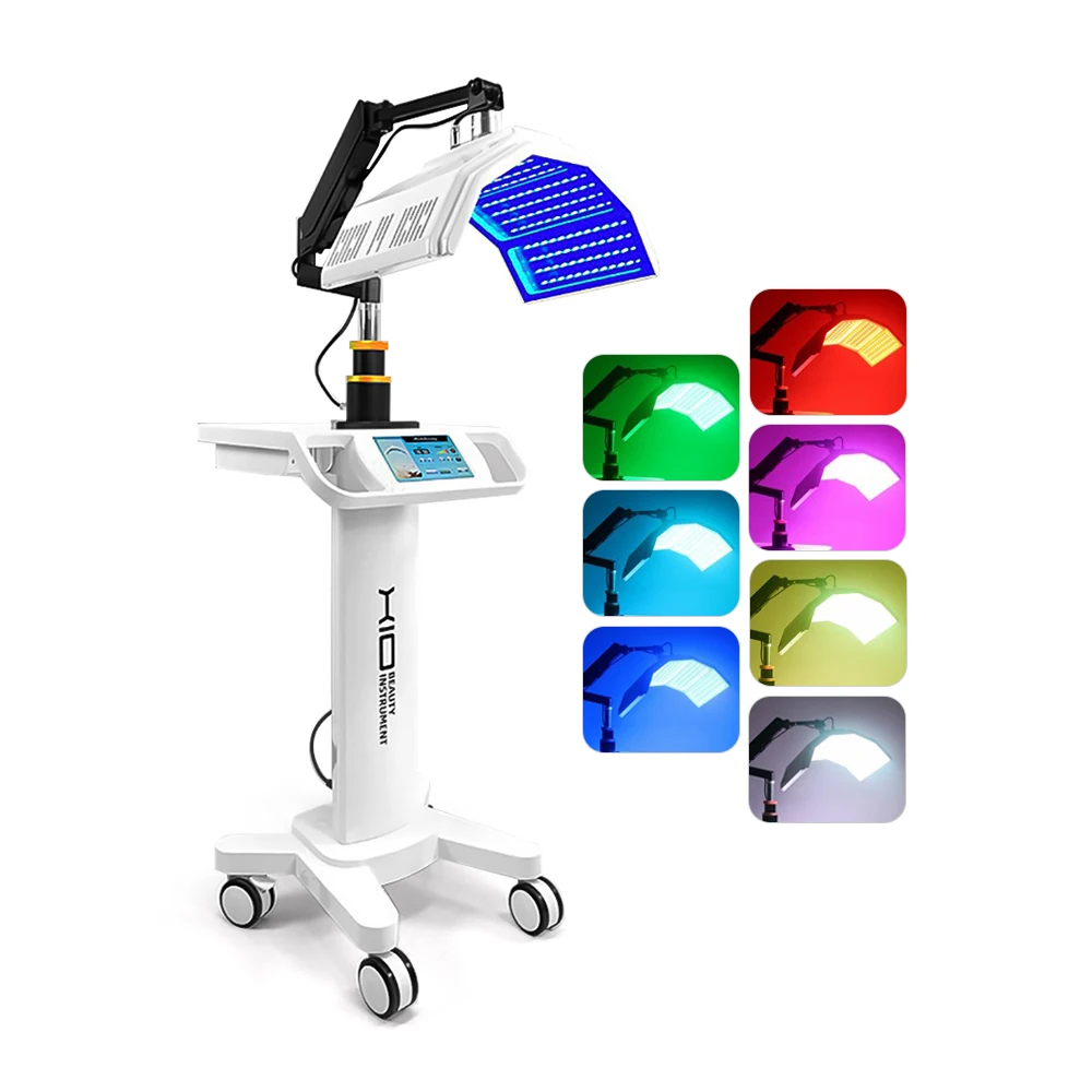Professional 7 color led pdt 273pcs lamp 360 adjustable rob red led face light therapy facial machine