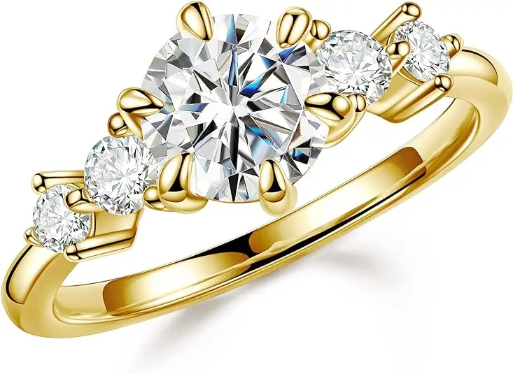 Customised Ladies Engagement Wedding Ring with Moissanite Diamond 304/316 Stainless Steel Oval Cut Zircon for Parties