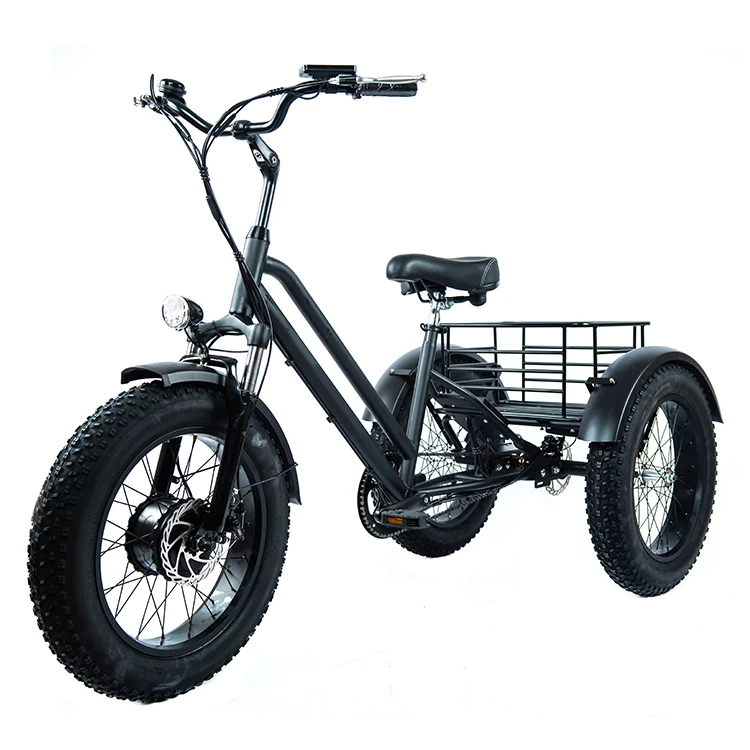 Three-wheeled electric bicycle three-wheeled adult cargo electric bike with basket 3 wheel electric cargo mountain bike