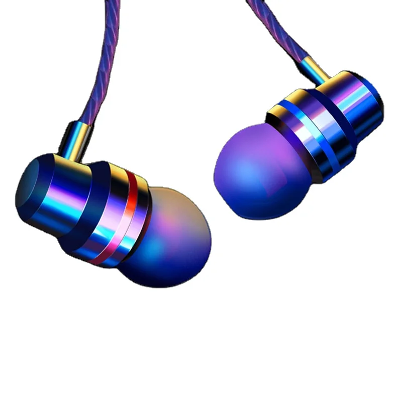 1.2M Type-c plug metal mobile earphone headphone with mic in low price sport wired in-ear stereo customize logo earbuds