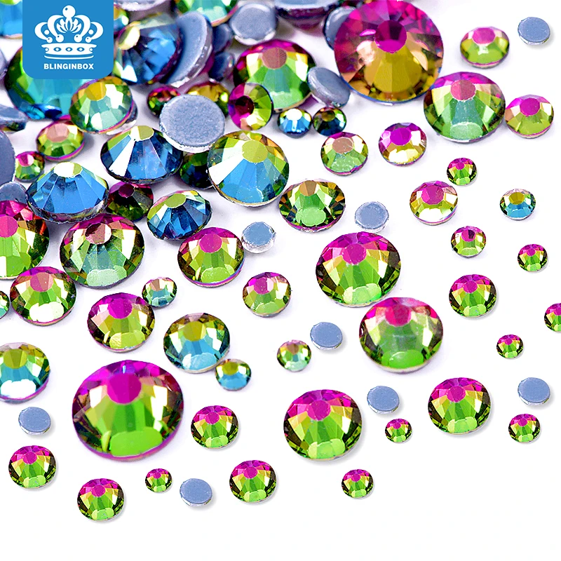 Blinginbox Hotfix Rhinestones SS6-SS30 Mix | High-Quality Glass Crystal Flatback Gems for Fashion & Wedding Dress Embellishments