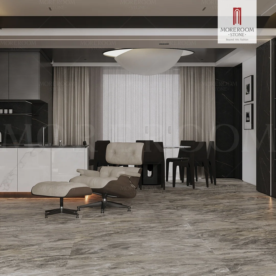 New Arrival Dark Brown Porcelain Polished Glazed Marble Look Slab Ceiling Tiles Decorative Construction house