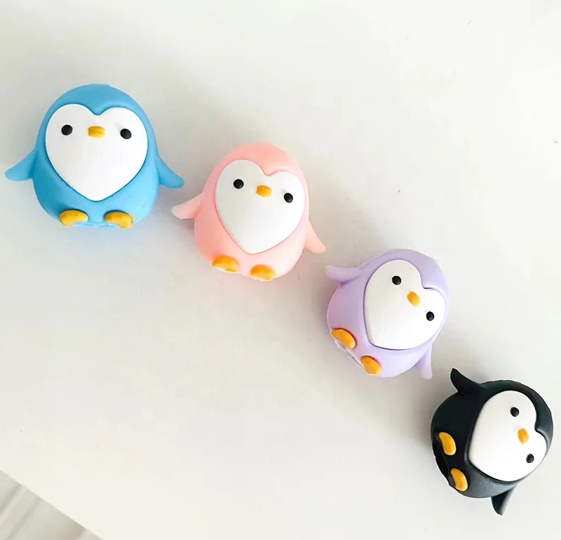 Cartoon Animal Penguin Shaped Cable Protector USB Wire Earphone Line Clip Charger Cartoon Data Cable Organizer