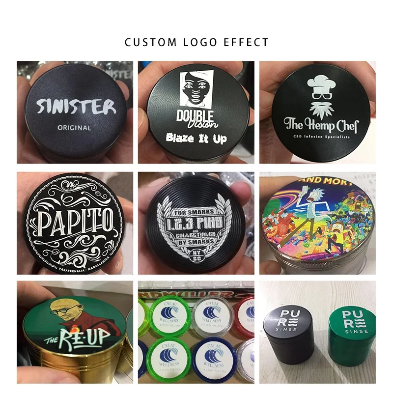 Hemps Design Grinder Display Carton 16Pcs Per Box Degradable Plastic Custom Private Label Eco Friendly 56Mmm 2 Parts