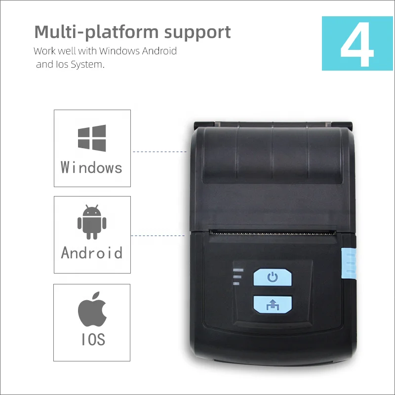 
Portable Wifi Blue tooth Roll to Roll Shipping Label Thermal Mobile Printer WH-M07 