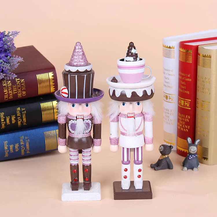 
Home decoration christmas festival gift nutcracker 26 cm statue cake man painted nutcracker gift 