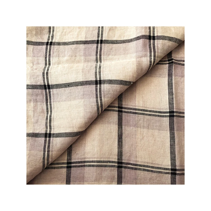 
Japan Fabric vintage light weight linen big checked OA43490 