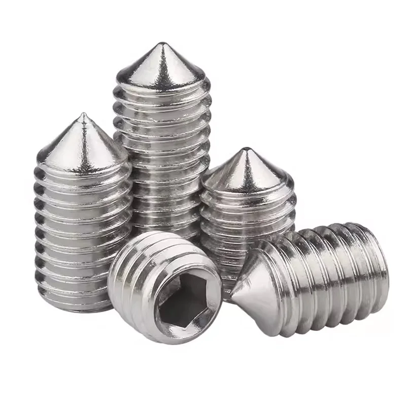Socket set screws fastener supplier cone point grub screws stainless steel screws