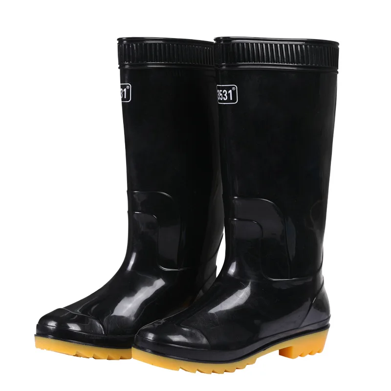 high quality black color garden PVC plastic bootswater proof hunting garden rain boots fishing shoes for daily wearing