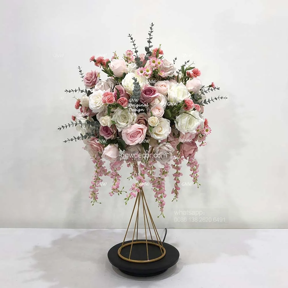 GNW Artificial Flower Ball Silk Rose Flower Bouquet for Wedding Party Decoration