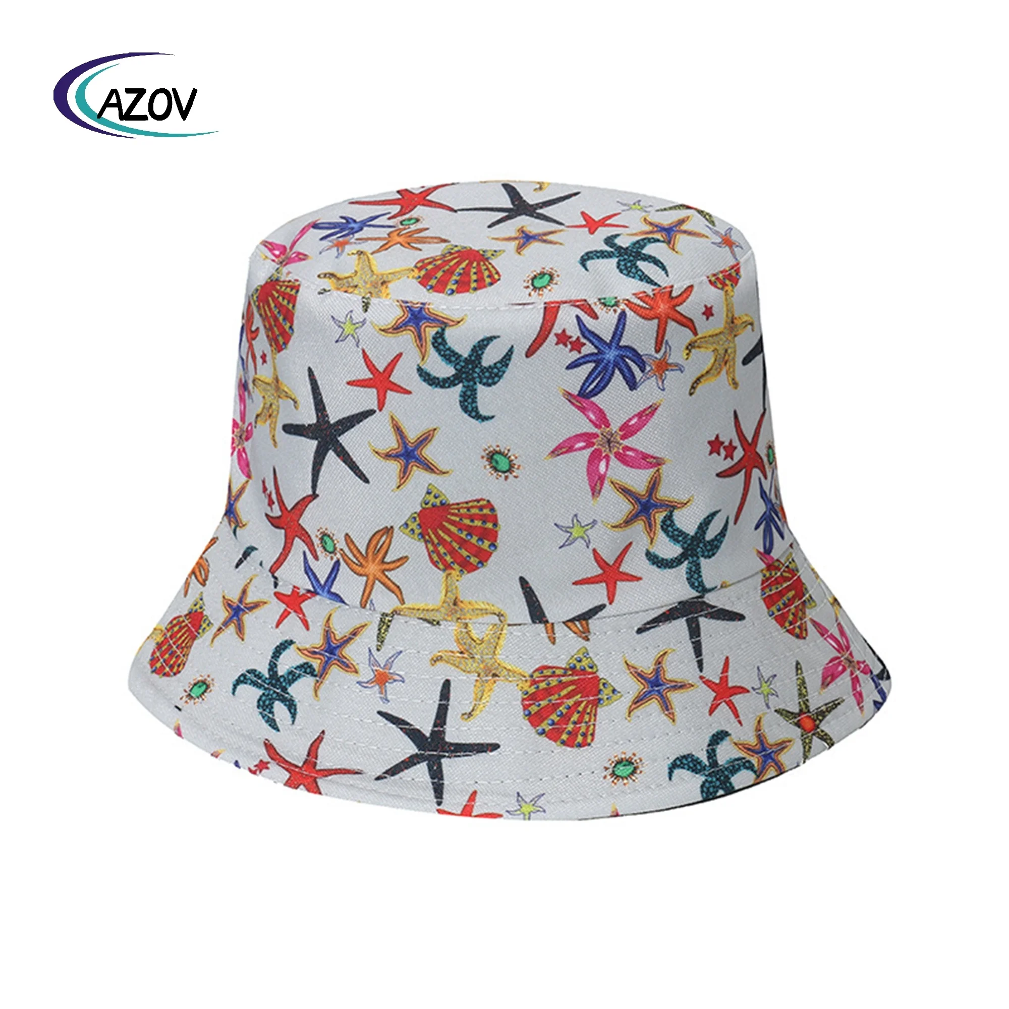 2024 Spring  Summer 2025 Sun Hat Cute Double-Sided Wear Bucket Hat Underwater World Starfish Boat Anchor Crab Bucket Hat Women