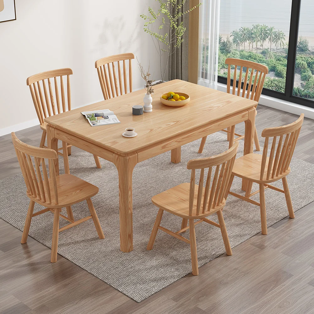 Ash Modern Luxury  Dining Tables And Chairs Set Furniture Dining Table And 6 Chairs For Pizza Shop