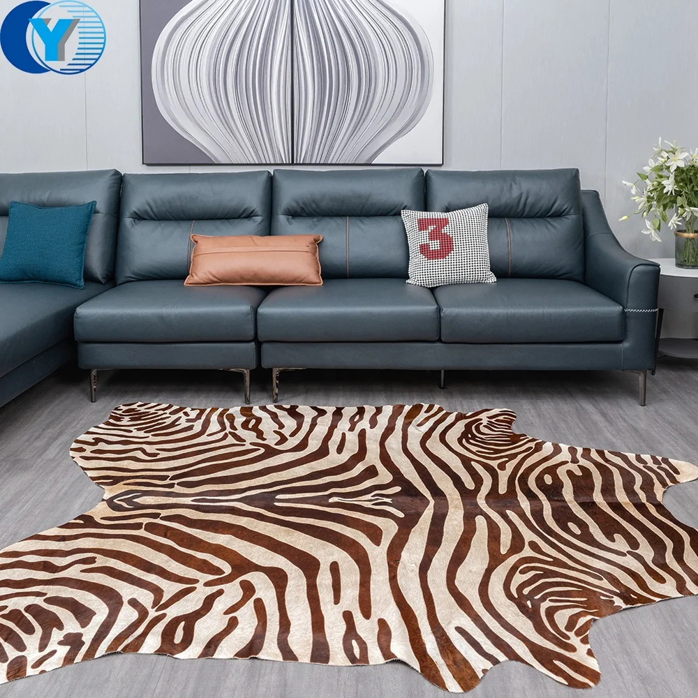 Ins Cattle Cow Hides Natural Leather Bovine Skins Carpets and Rugs with Hair On Natural Shape Custom dyed Wholesale Supply Soft