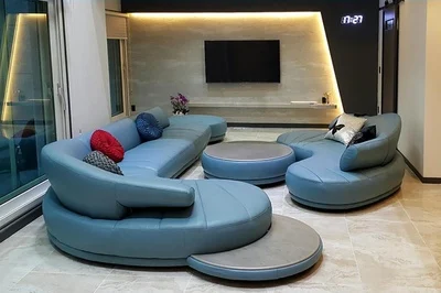 New Model Set Pictures White Genuine Leather Furniture Living Room Sectional Sofa Sets,Modern Design Sectional Curved Sofa