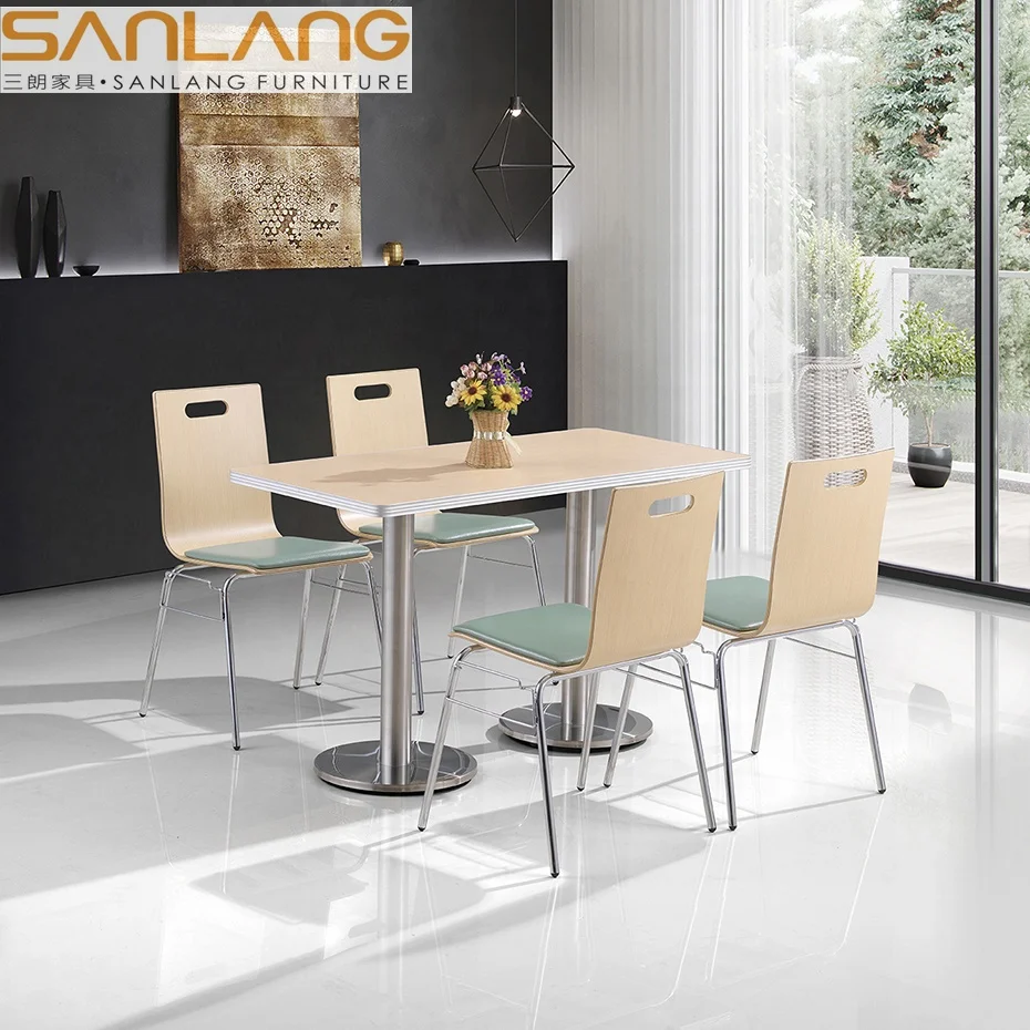 Northern Europe university dinning hall round metal table basse project marbre blanc coffee desk metal legs wood dining table