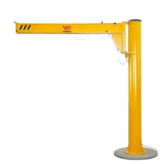 Workshop Motorized Fixed Pillar Remote Control Jib Crane with Electric Hoist