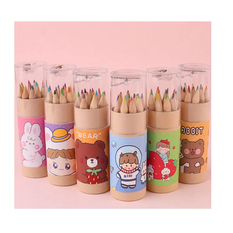 COLOUR pencil wood lead 12color 24 color 36 color setSchool Packaging color pencils set kids