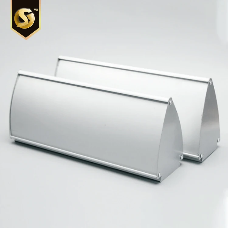 Indoor Desk Sign Triangle Flat / Are Changeable Information 2022 New Design Aluminium Modular Office Holder Table Sign