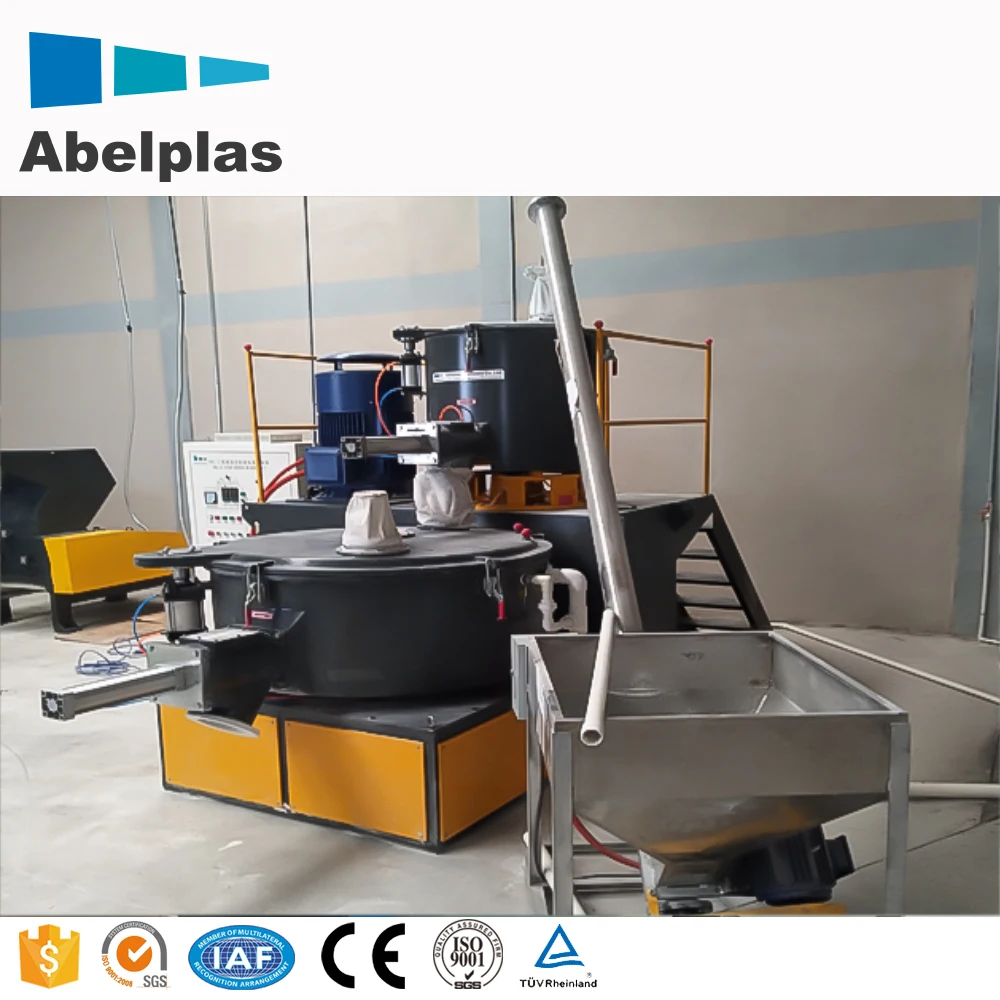 PVC Powder Mixer Machine Industrial Horizontal Spiral Belt Plastic Blender