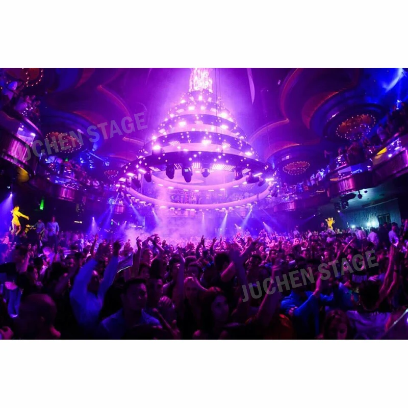 JUCHEN Professional Aluminum Lighting Equipment customizable round Roof lift light Truss System
