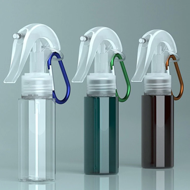 60ml Travel Portable Empty Plastic Trigger Sprayer Mini Spray Bottle With Keychain