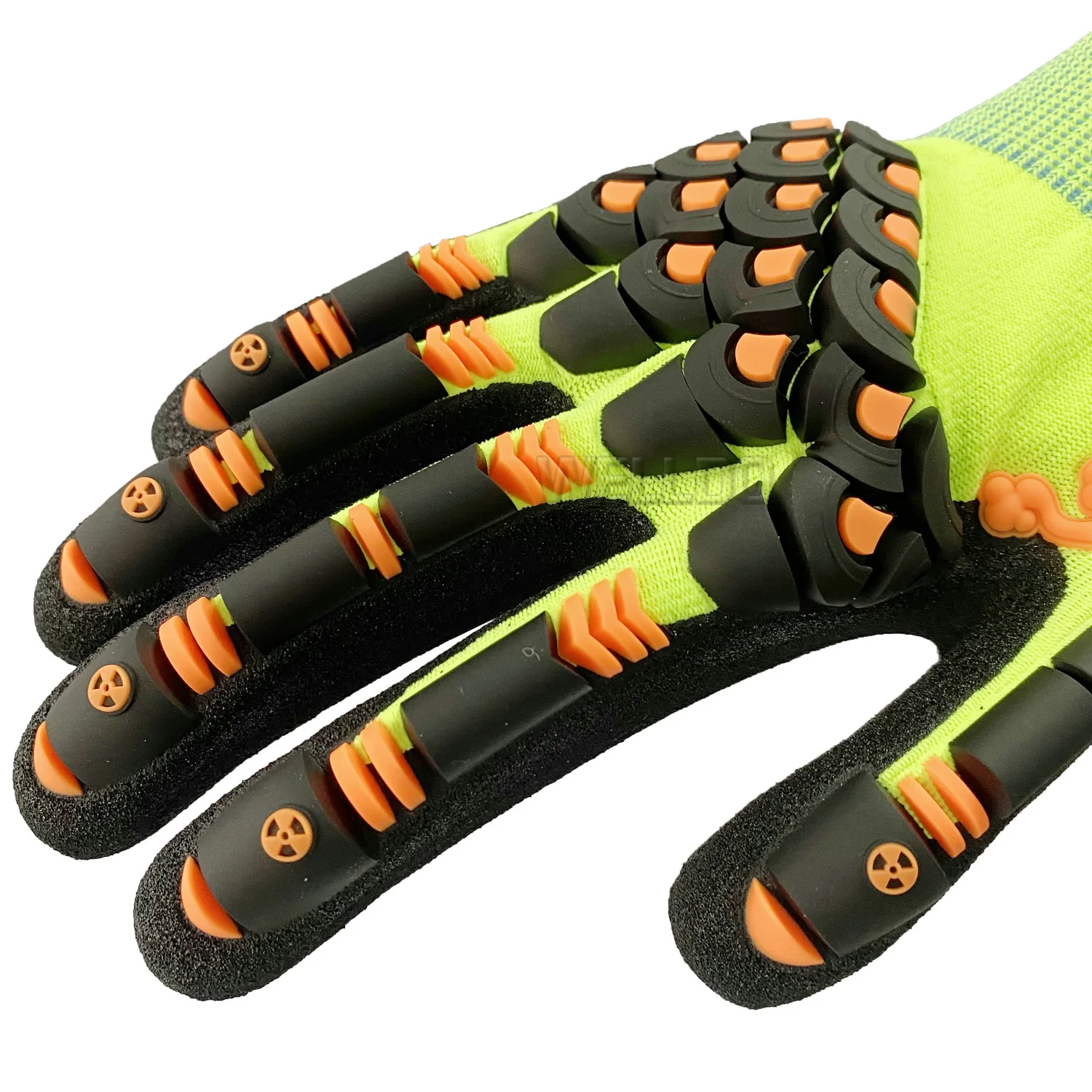 Impact Protection Work Gloves Hi-Viz Green Flexible and Breathable Glove