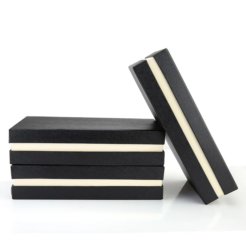 
Personalize Logo Luxury Black Jewelry Belt Cardboard Gift Packaging Wallet Boxes 