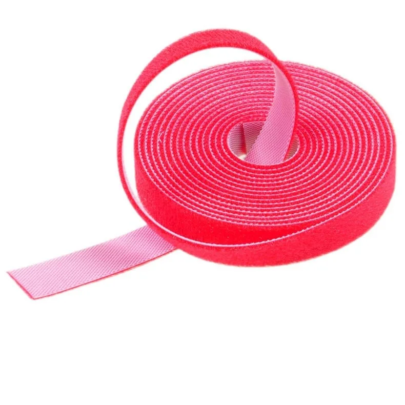 Оптовая продажа, цветная нейлоновая пряжка на липучке с кабелем для передачи данных, переплетная лента на липучке