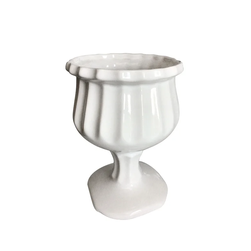 Custom Decorative Table Top Porcelain Compote Vase For Living Room