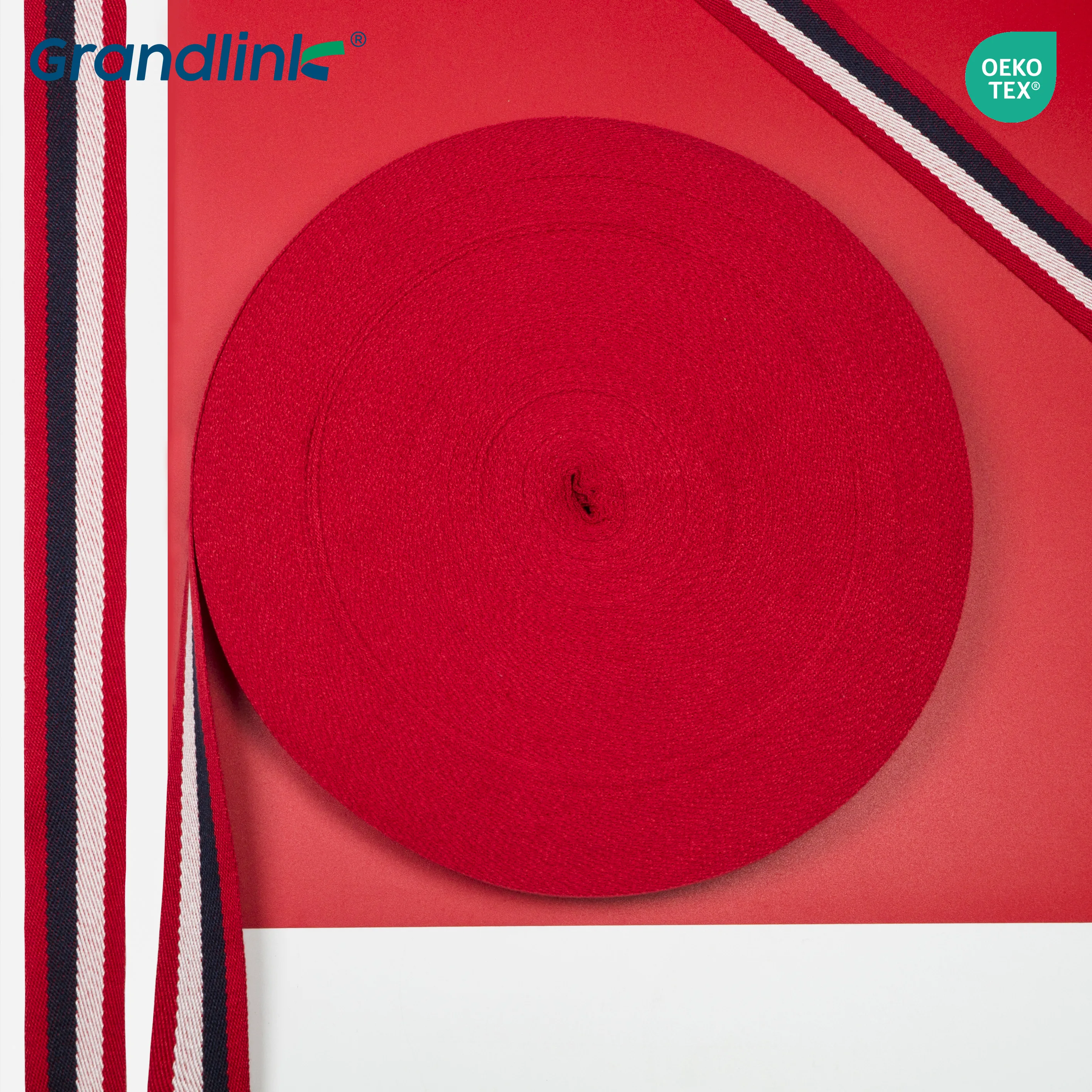 OEKO-TEX Custom Woven Logo 2 Inch Heavy-Duty Nylon Polyester Jacquard Printed Bag Webbing Tape for Home Textiles