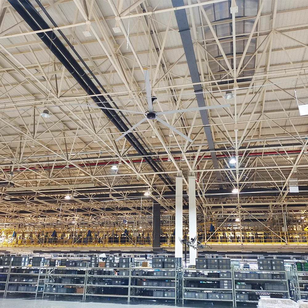 Большой вентилятор большой потолок HVLS для тренажерного зала с двигателем IE4 PMSM 7 3 м 6 1 5 4 8 по хорошей цене