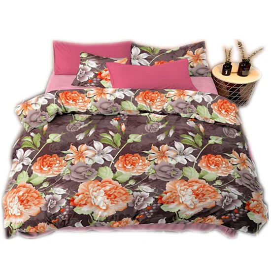 Hot sale beautiful custom rose printed 3d bedsheet for home textile