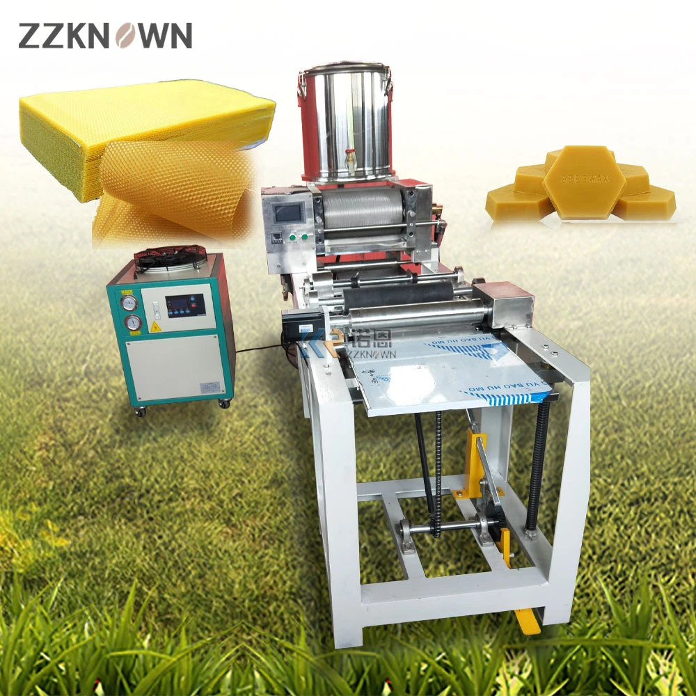 Full Automatic Electric 2 Embossing Bee Wax Comb Beekeeping Equipment Aluminum Alloy Roller Embosser Beeswax Foundation Machine