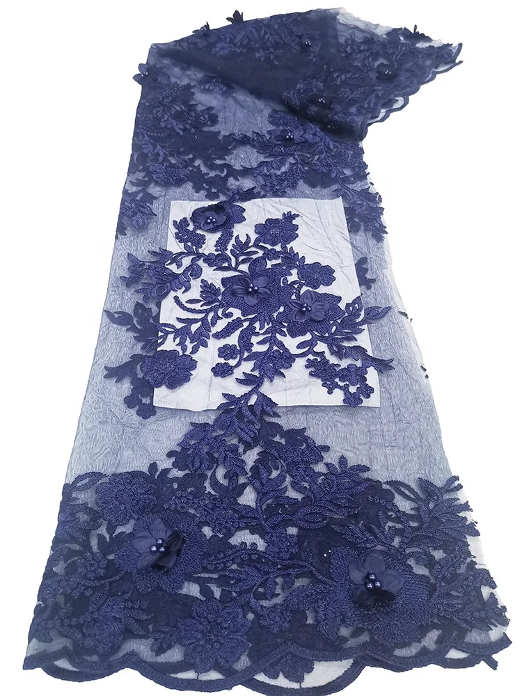 lace fabric factory luxury french embroidery tulle 3d lace fabric bridal flower