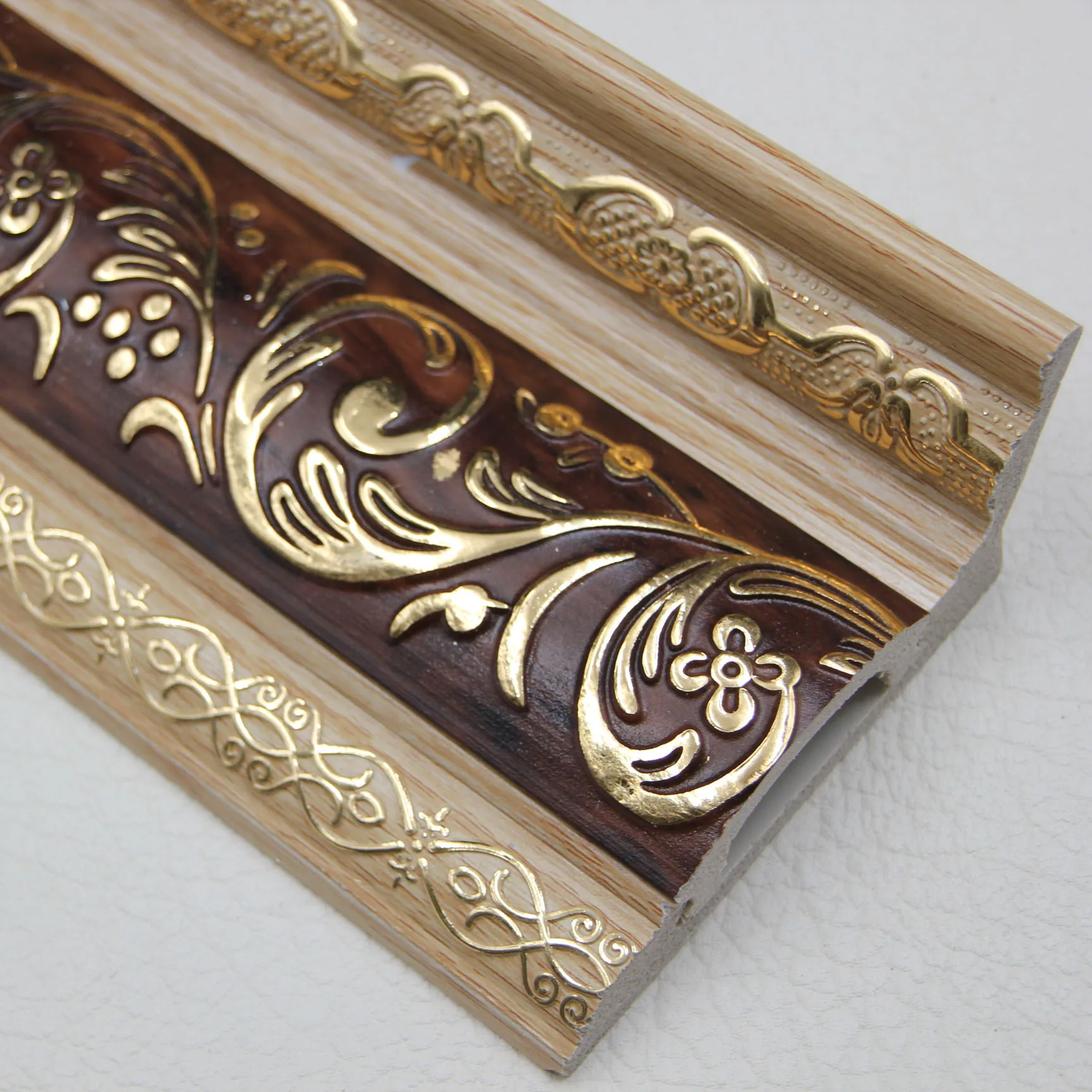 
12cm wide golden color eps hot stamping foil cornice moulding polystyrene for ceiling decoration 