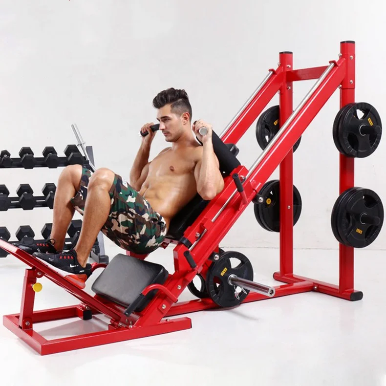 Dual-purpose Commercial  Machine Inverted Pedal Trainer 45 Degree Hack  Oblique Squat Machine Fitness Equipment