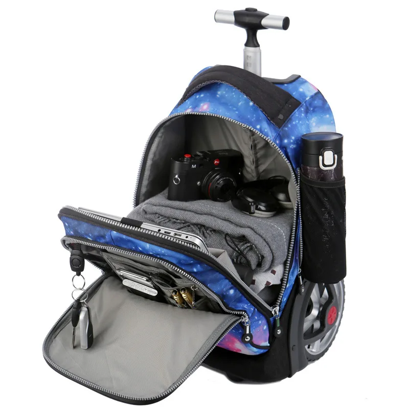 Wholesale Trolley Backpack Large Capacity Trolley Backpack School Bag With Big Wheel Stair-climbing large-capacity waterproof
