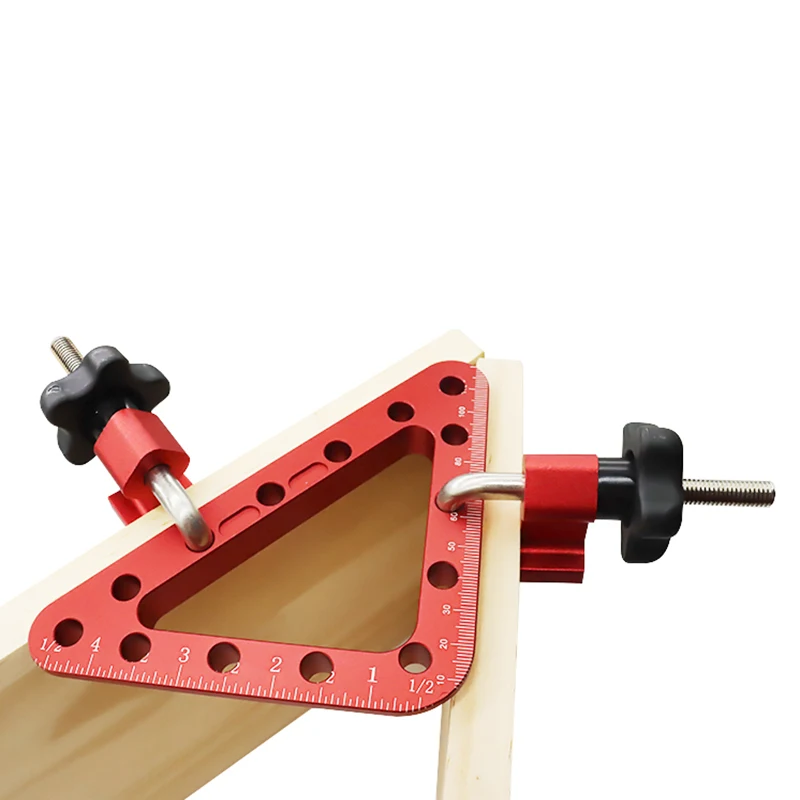 Aluminium 45/90 Degrees L-Shaped Auxiliary Fixture Clip Carpenter Square Ruler Splicing Board Positioning Panel Clamp Ruler