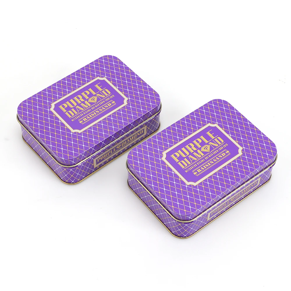 Custom size printed flat rectangular soap box travel tin box