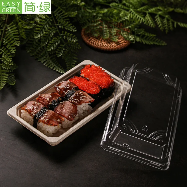  Easy Green takeaway disposable biodegradable sushi tray with lid