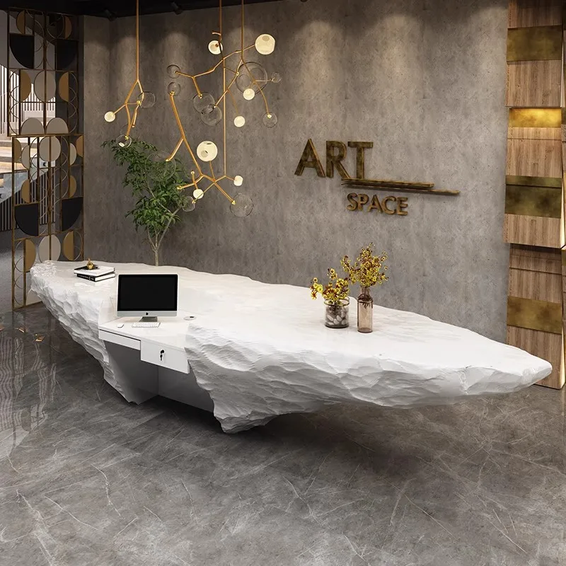 White Peculiar Design Reception Desk Wholesaler Reception Desk Company Reception Counter For Office Beauty Salon