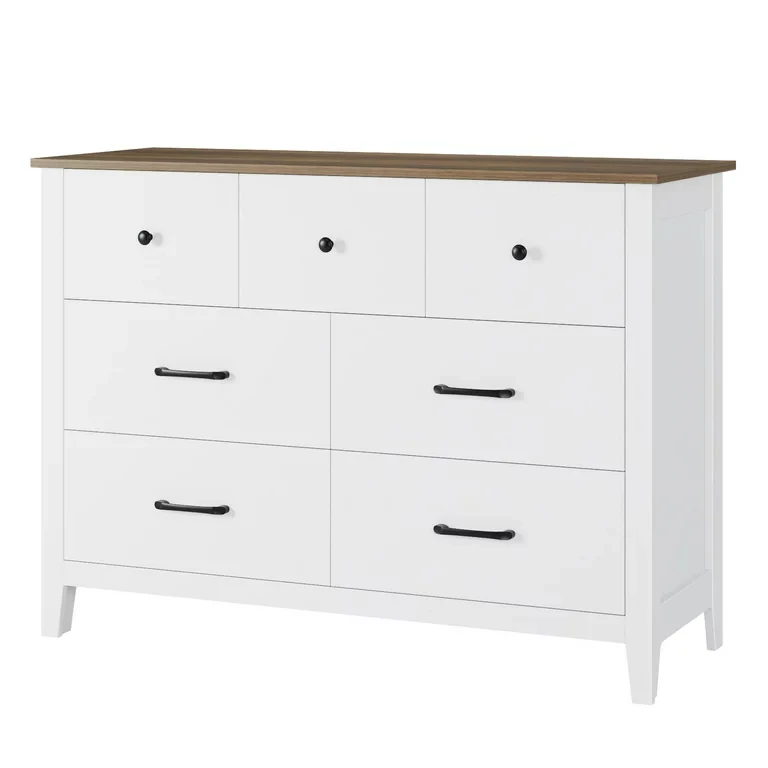 Modern Antique Small Tall Boy Vintage Industrial Metal White MDF Chest of Drawers Oak Solid Wood Classic Dresser Storage Cabinet