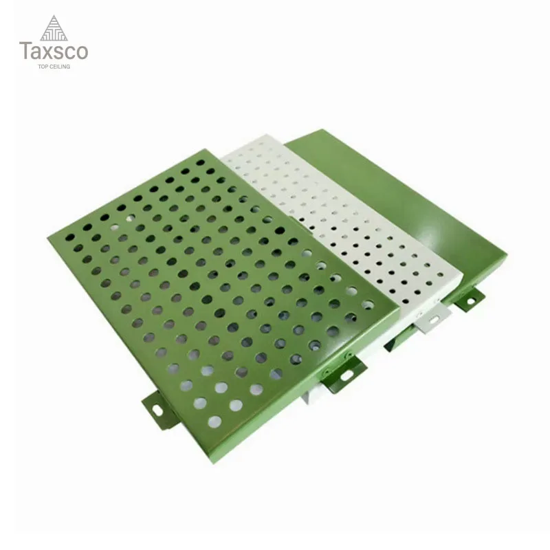 Green Color Building Wall Facade Hollow  Aluminium Curtain Wall  Perforated Architectural Decorative Outer Wall