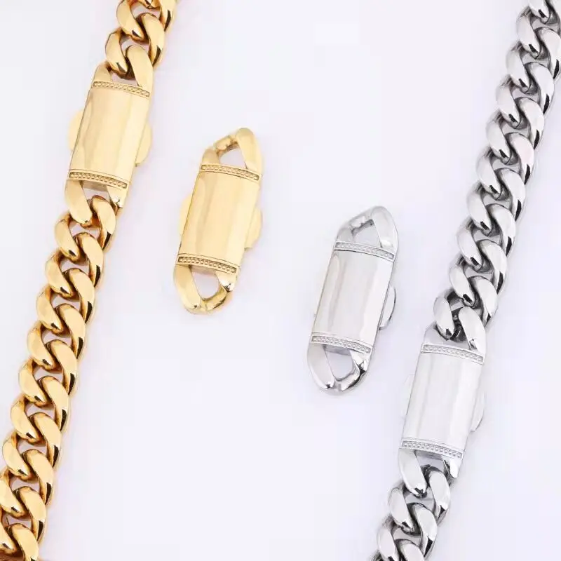 Factory Direct Manufacture Cuban Chain Necklace Ice Out Cuban Chain for Men Diamond Clasp Moissanite Cuban Chain Jewelry