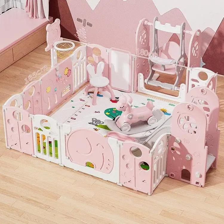 Colorful Baby Playpen Toddler Fence Indoor Children Folding Play Yard Baby Safety Plastic Kids Playpens With Gate