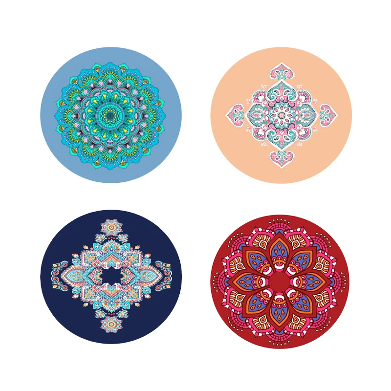 SHENGDE Washable Table Placemats Dinner Flower Individuales Para Mesa Hot Pink Round Vinyl Recycle Autumn Placemat Coaster
